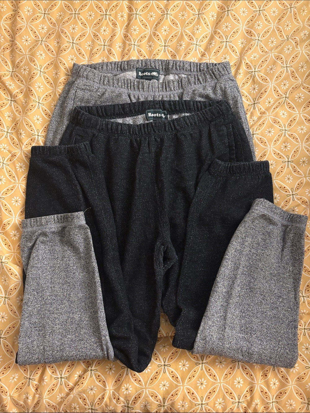 Roots Cozy Jogger Pants - Black & Gray